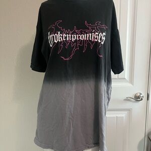 Gradient Black and Gray Men's Short Sleeve Broken Promises Tee